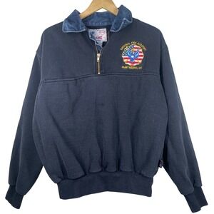 Game Workwear Mens Quarter Zip Sweatshirt National Fire Academy Navy Small